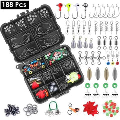 188-Piece Fishing Accessory Kit with Compact Tackle Box