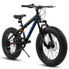 20" Fat Tire Mountain Bike | Full Shimano 7-Speed, Dual Disc Brakes & Front Suspension