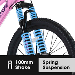 24" Girls & Women's Mountain Bike | Shimano 21-Speed, Dual Disc Brakes & 100mm Suspension
