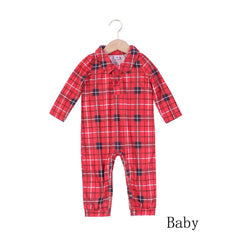 2025 Good Quality Red Color Matching Family Outfits Pajamas Plaid Cotton Baby Christmas Pajamas Pet Family Christmas Pajamas