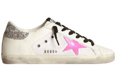 Golden Goose Super Star White Fluo Pink Silver (Women’s)