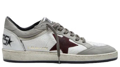 Golden Goose Ball Star Double Upper White Dove Bordeaux