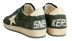 Golden Goose Ball Star in green suede with white leather star and heel tab