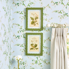 Green Scalloped Primula Framed Prints (Set of 2)