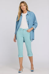 Marilyn Straight Crop Jeans - Aqua Haze