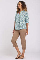 Pleated Short Sleeved Blouse - Bloomington