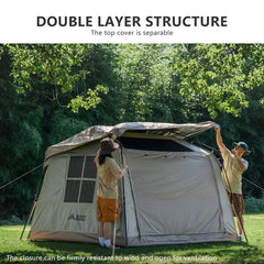 3-4 Person Automatic Cabin Camping Tent – Quick Setup, 150D Oxford, 2000-3000mm Waterproof