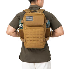 Men's Tactical Survival Backpack – Laser Cut MOLLE with Dual Cup Holders