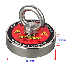 Neodymium Magnet Fishing Set – N52 Rare Earth Pot Magnet with Rope, 120KG or 200KG Pull