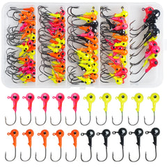 Round Ball Jig Head Hooks – High-Carbon Steel, Worm & Hard Bait Jigs, 43 to 130 Pieces