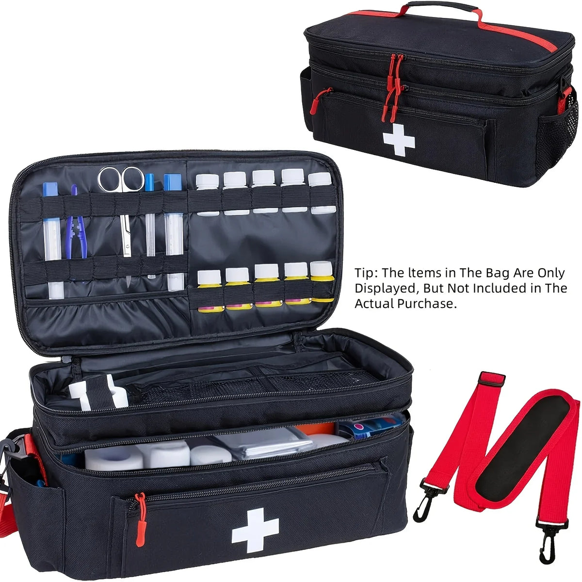 Portable Travel Medicine Storage Bag – Double-Layer Emergency Kit Organizer