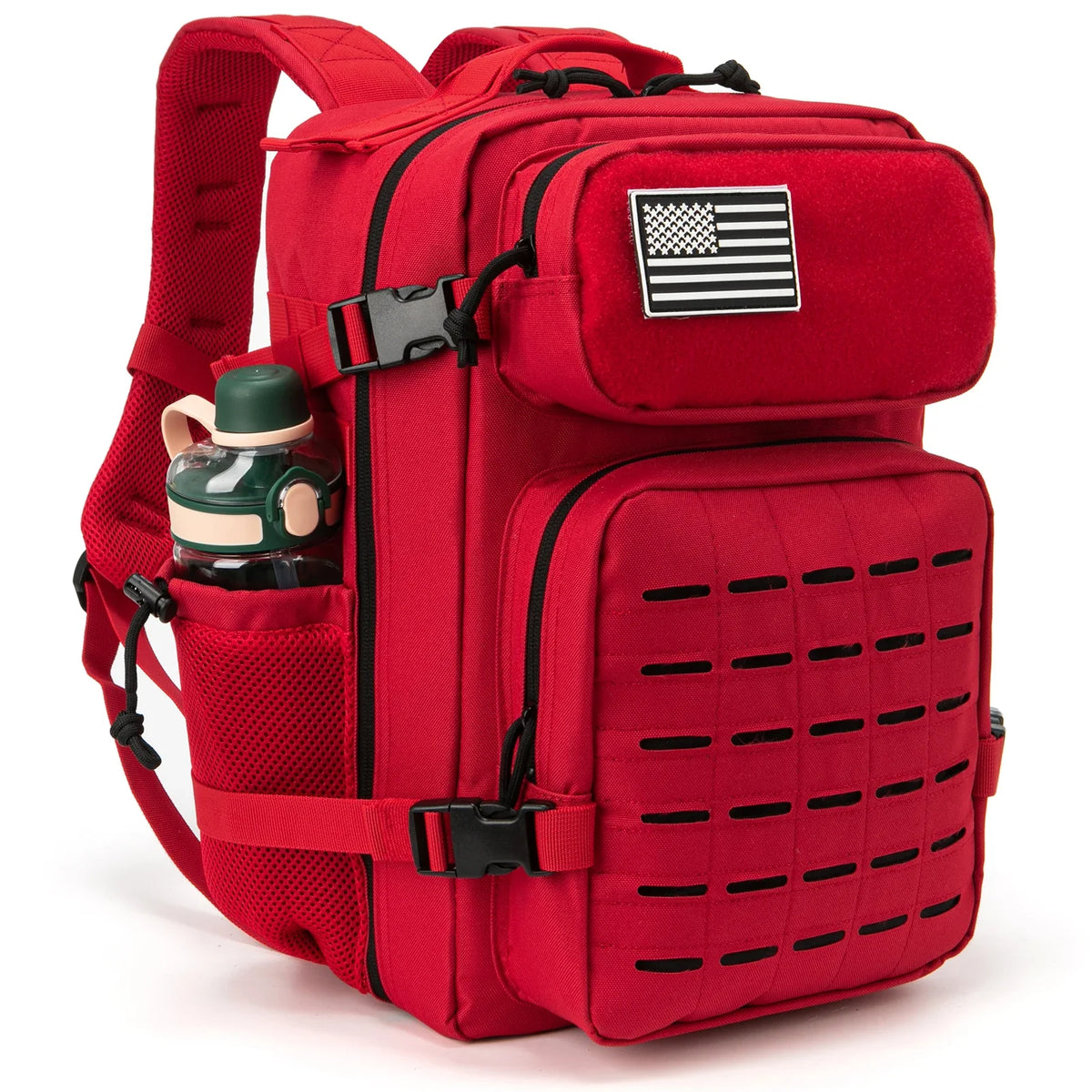 Men's Tactical Survival Backpack – Laser Cut MOLLE with Dual Cup Holders