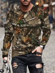 Men's 3D Tree Camo Long Sleeve T-Shirt – Oversized Outdoor Tee