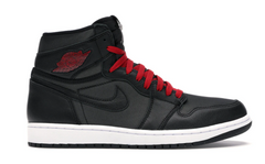 1 Retro High Black Satin Gym Red