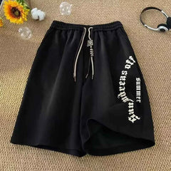 M-5XL Men Shorts Casual Short Pants Oversize Beach Shorts Retro Letters Print Sports shorts