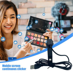 Auto Phone Clicker With Indicator Light Black Physical Clicking Phone Equipment Quiet Automatic Tapper For Shopping Gaming
