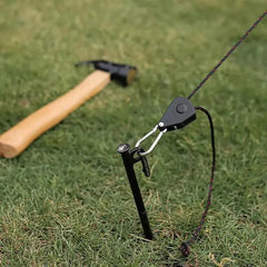 Camping Tent Adjustable Rope Fastener Fixed Buckle Pulley Tensioner Ratchet Hangers Lights Lifting Camping Awning Wind Rope