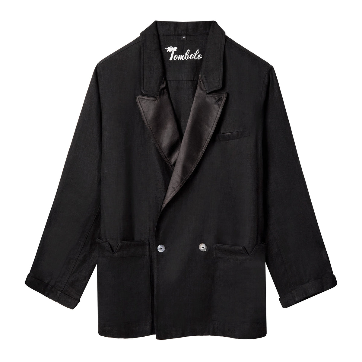Easy-Going Tuxedo Jacket (Black Linen)