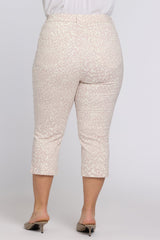 Marilyn Straight Crop Jeans In Plus Size - Snow Leopard