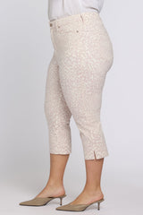 Marilyn Straight Crop Jeans In Plus Size - Snow Leopard