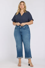 Bailey Relaxed Straight Crop Jeans In Plus Size - Breezy Palms
