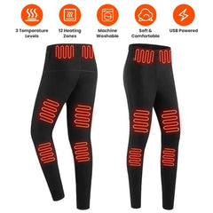 USB Heated Pants – 12 Heating Zones, 3 Heat Levels, Unisex, M–3XL