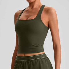 Women's Longline Sports Bra – High-Coverage Active Bra for Yoga & Gym