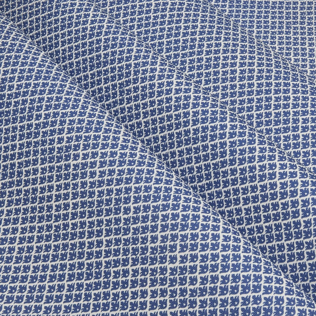 Cobalt Blue Lotus Flower Fabric