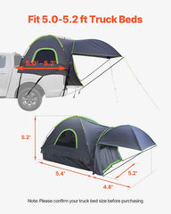 Pickup Truck Bed Tent with Expandable Awning – Fits 5.0–5.2 Ft Truck Beds