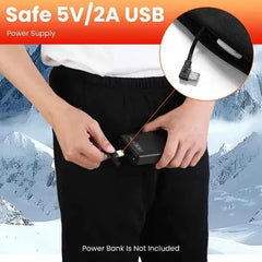 USB Heated Pants – 12 Heating Zones, 3 Heat Levels, Unisex, M–3XL