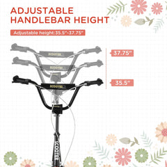 Kids Kick Scooter | Adjustable Handlebar, Dual Rear Brakes & Inflatable Wheels