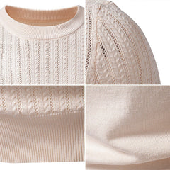Men's Striped Rayon Knit Short-Sleeve Sweater