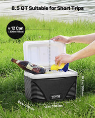 Portable Hard Cooler 8.5QT | 12-Can Capacity