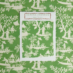 Green Pagoda Garden Fabric
