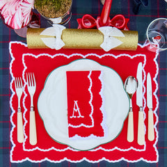 Red Elizabeth Placemats & Napkins (Set of 4)