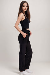 Johnny Was Bee Active Black Cargo Straight Leg Track Pant A7424-O