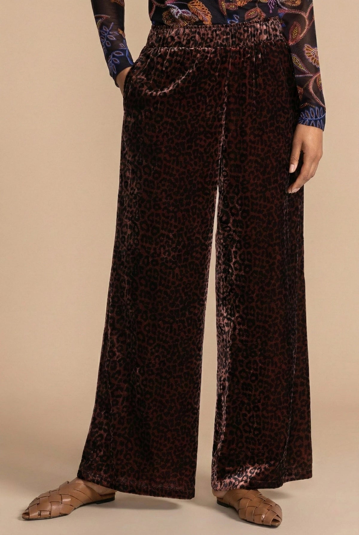 Johnny Was JWLA Brown Wide Leg Velvet Pant J65025-8