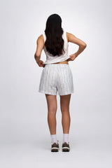 Poplin Short | Floral Stripe