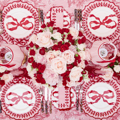 Pink & Red Bow Laurel Placemats (Set of 4)