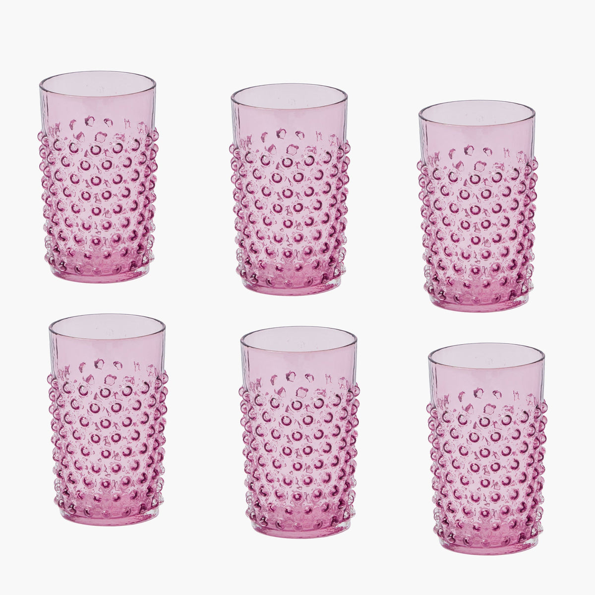 Purple Hobnail Glasses (Set of 6)