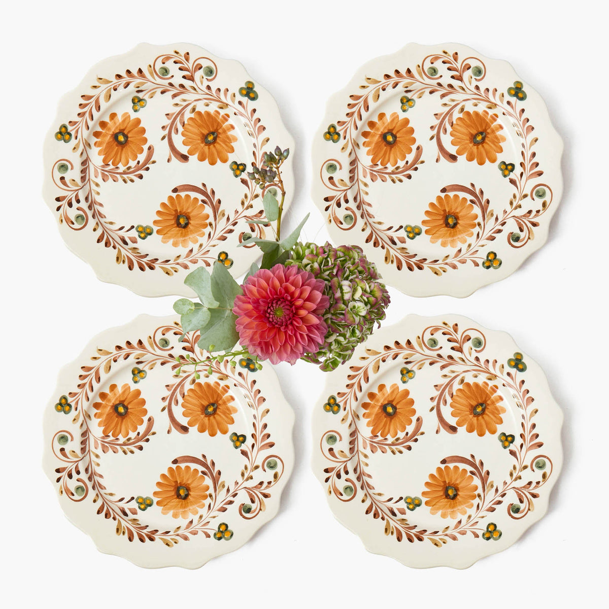 Autumn Flowers Dinner Plates (Set of 4)
