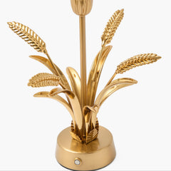 Corn Sheaf Rechargeable Lamp with Caramel Silk Shade (18cm)