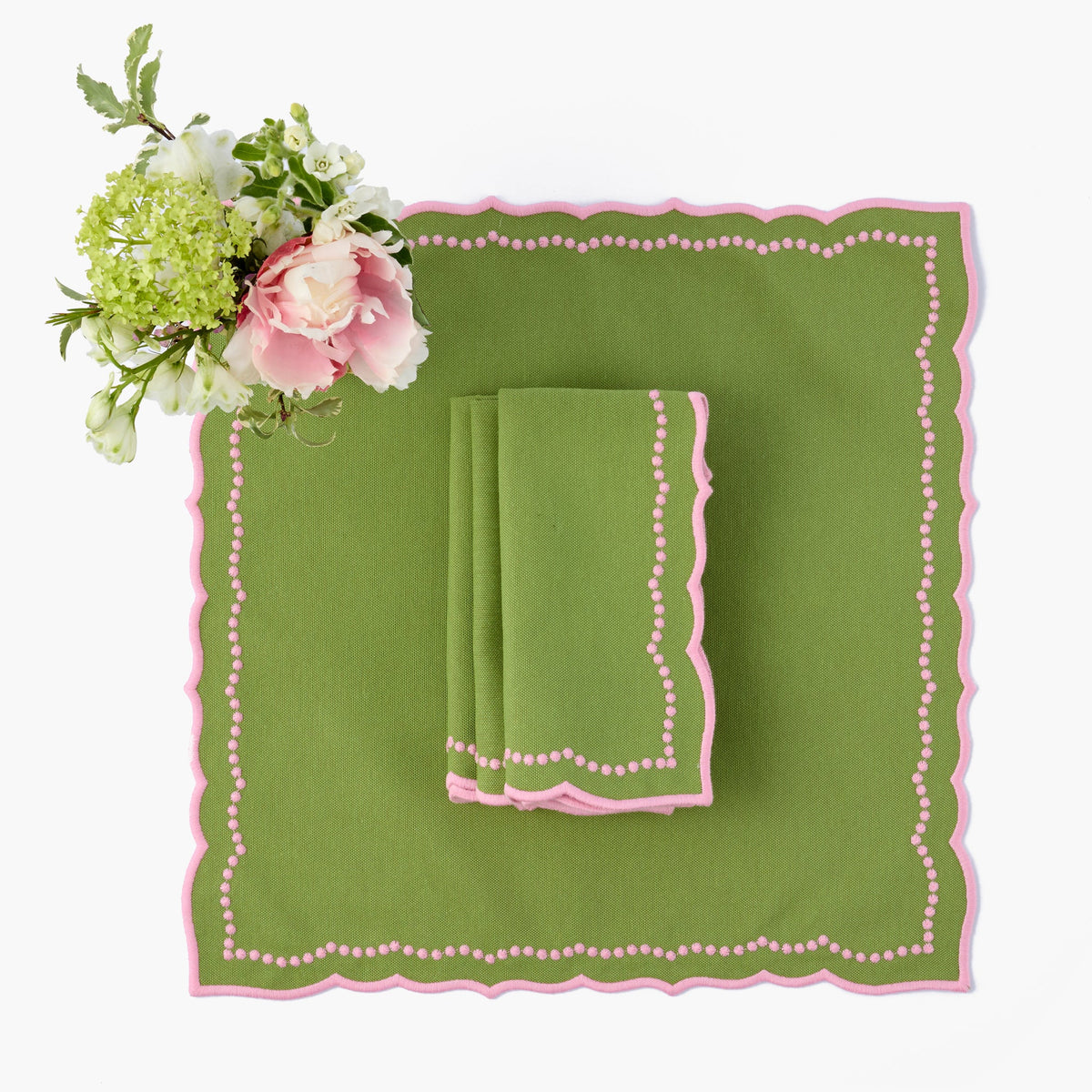 Green & Pink Gisele Napkins (Set of 4)