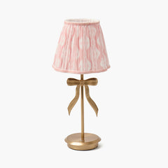 Marilyn Bow Rechargeable Lamp with Pink Ikat Shade (18cm)